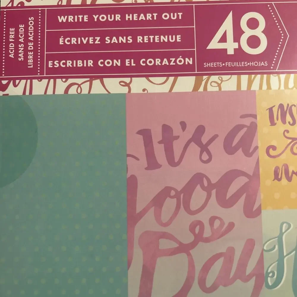 Craft Smith  Scrapbook Paper Cardstock Write Your Heart Out, 12"x12" 48 Page, - Picture 4 of 5